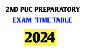 2nd PUC preparatory exam time table 2024